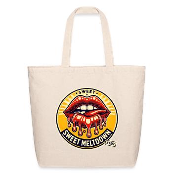 Sweet Meltdown Lips Badge - Eco-Friendly Cotton Tote - natural - Front