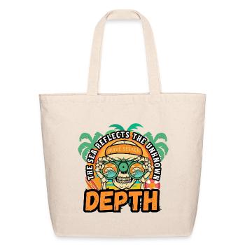 Depth Wave Seeker Skull - Eco-Friendly Cotton Tote - natural - Front
