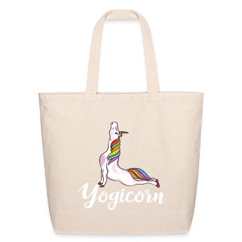 Yogicorn Unicorn Yoga Workout - Eco-Friendly Cotton Tote - natural - Front
