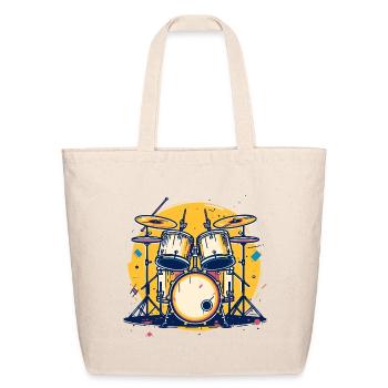 Drum Kit Comic - Eco-Friendly Cotton Tote - natural - Front