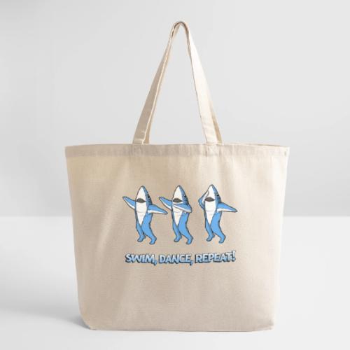 Dancing Sharks - Swim, Dance, Repeat - Eco-Friendly Cotton Tote