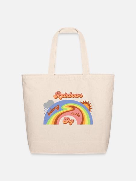 Rainbows Belong In The Sky - Eco-Friendly Cotton Tote - natural