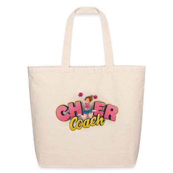 Cheerleading a Sport Tumbles and Lifts Spirits - Eco-Friendly Cotton Tote - natural - Front