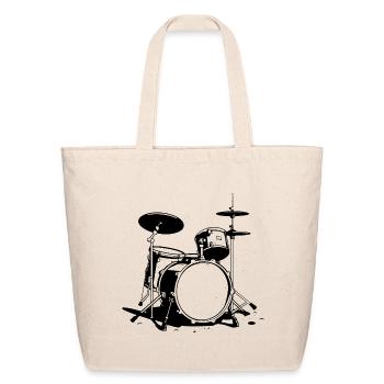 Drum Kit Sketch - Eco-Friendly Cotton Tote - natural - Front