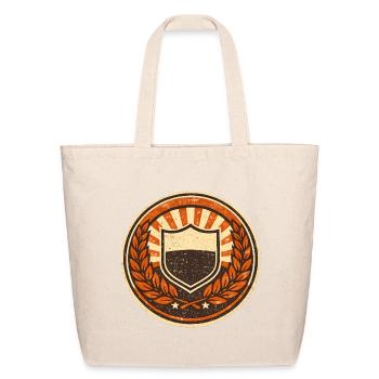 Vintage Shield Crest with Laurel - Eco-Friendly Cotton Tote - natural - Front