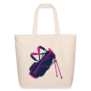 Golf Bag Equipment Icon - Eco-Friendly Cotton Tote - natural - Front