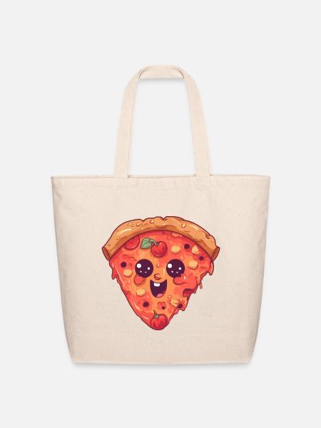 KawaiiPizzaSliceEmoji - Eco-Friendly Cotton Tote - natural