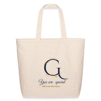 G Monogram Elegance Gift Note - Eco-Friendly Cotton Tote - natural - Front