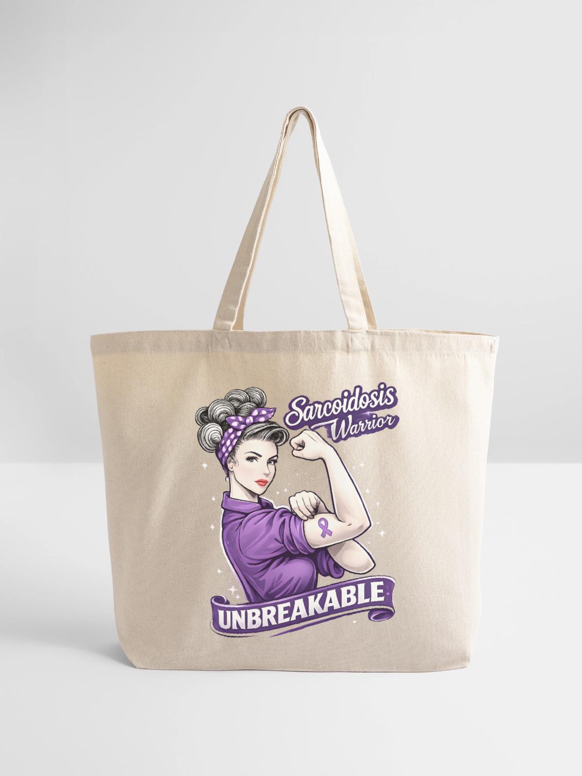 Sarcoidosis Warrior Unbreakable - Eco-Friendly Cotton Tote - natural - Front