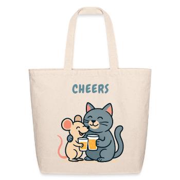 Cat and mouse - Eco-Friendly Cotton Tote - natural - Front