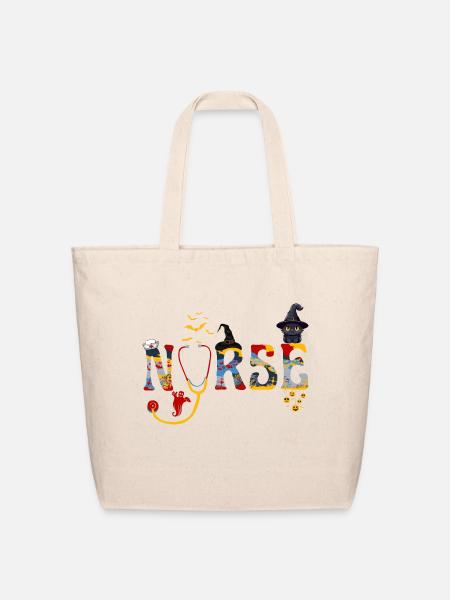 Nurse Ghost Scrub Cute Halloween Costume For Nurse - Eco-Friendly Cotton Tote - natural