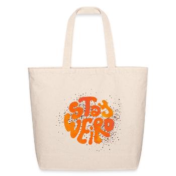 Stay Weird Psychedelic Orange - Sac fourre-tout en coton naturel - naturel - Devant