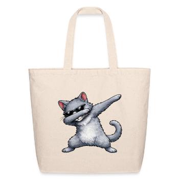Dabbing Russian Blue Cat - Eco-Friendly Cotton Tote - natural - Front