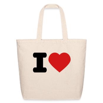 i love - Eco-Friendly Cotton Tote - natural - Front