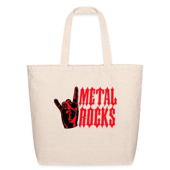 Heavy metal rocks hard rock music fun hand gesture - Eco-Friendly Cotton Tote - natural - Front