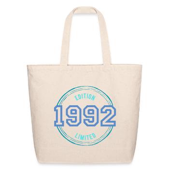 Year of birth: 1992 - Eco-Friendly Cotton Tote - natural - Front