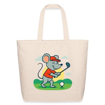 Mouse golf player - Eco-Friendly Cotton Tote - natural - Front