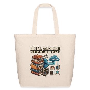 Digital Archivist Modern Metadata Maven Design - Eco-Friendly Cotton Tote - natural - Front