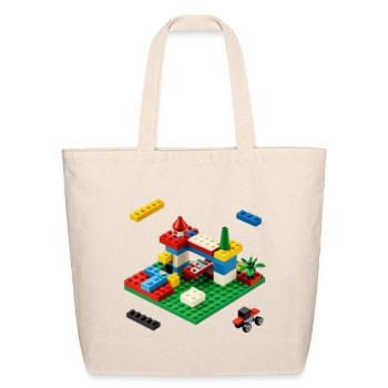 Brick Block Playground - Eco-Friendly Cotton Tote - natural - Front