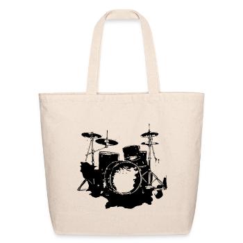Drum Kit Graphic - Eco-Friendly Cotton Tote - natural - Front