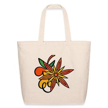 Vivid Pop Floral Burst - Eco-Friendly Cotton Tote - natural - Front
