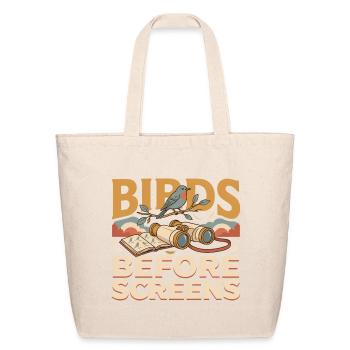 birds before screens - Eco-Friendly Cotton Tote - natural - Front
