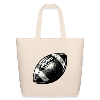 Monochrome Striped Football Pop - Eco-Friendly Cotton Tote - natural - Front