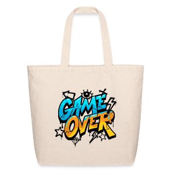 Game Over Neon Splash - Eco-Friendly Cotton Tote - natural - Front