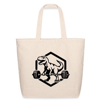 Prehistoric Power - T-Rex Weightlifting Functional - Eco-Friendly Cotton Tote - natural - Front