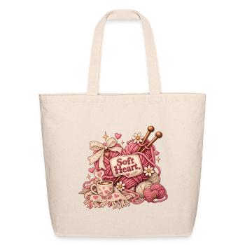 Soft Heart. - Eco-Friendly Cotton Tote - natural - Front