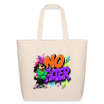 No Filter Funny Sarcastic Attitude - Eco-Friendly Cotton Tote - natural - Front