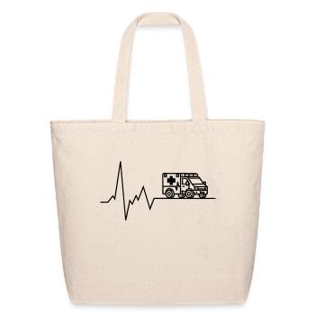 heartbeat ambulance - Eco-Friendly Cotton Tote - natural - Front