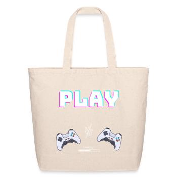 Retro Gaming Controller Play Screen - Eco-Friendly Cotton Tote - natural - Front