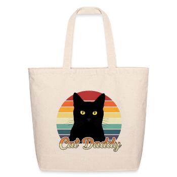 Cat Daddy Retro Cat Silhouette - Eco-Friendly Cotton Tote - natural - Front