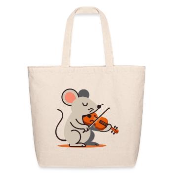 Mouse violin arthist - Eco-Friendly Cotton Tote - natural - Front
