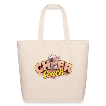 Cheerleading a Sport Tumbles and Lifts Spirits - Eco-Friendly Cotton Tote - natural - Front