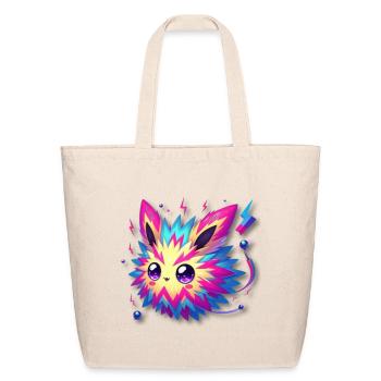 funny cute magnetic fox monster - Eco-Friendly Cotton Tote - natural - Front