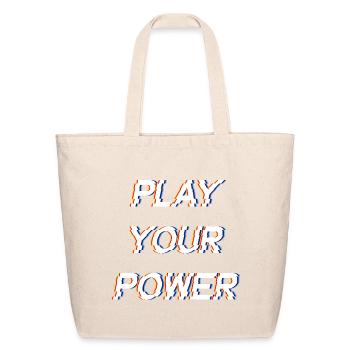 Play Your Power Glitch Art - Eco-Friendly Cotton Tote - natural - Front