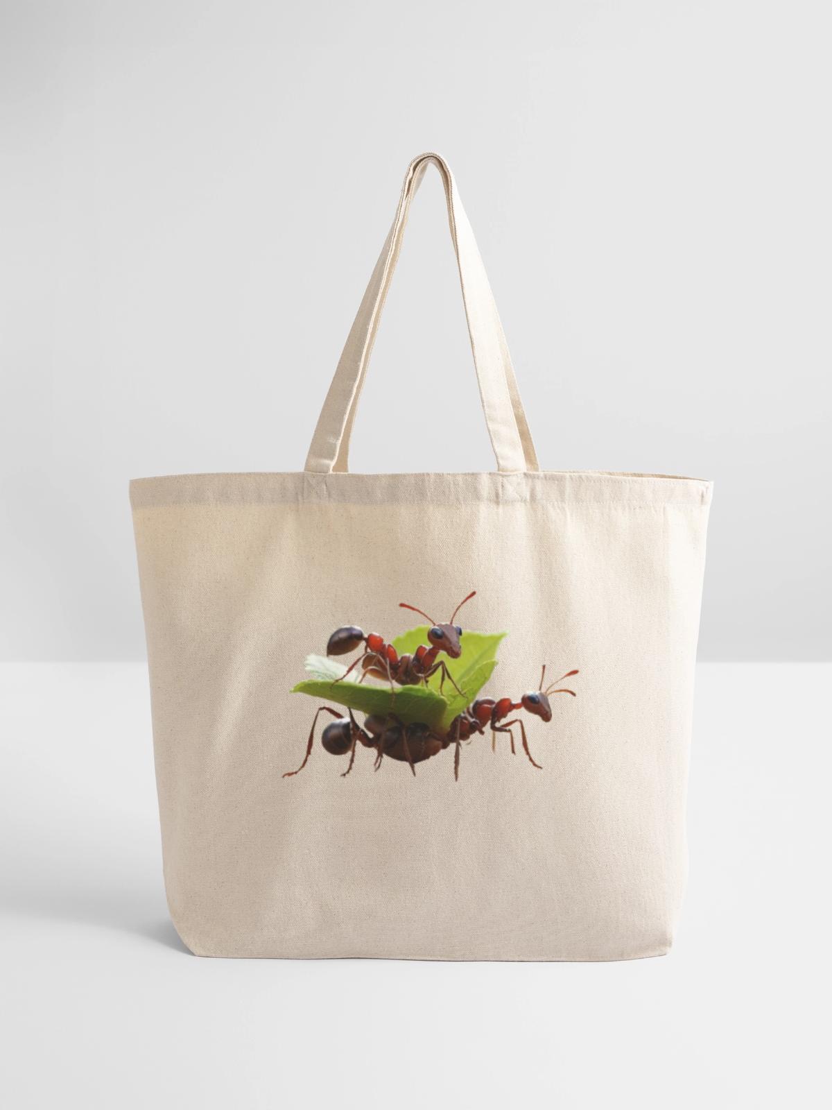 a_group_of_ants_working - Eco-Friendly Cotton Tote - natural - Front