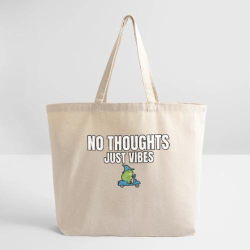 No Thoughts Just Vibes Funny Frog Shirt - Eco-Friendly Cotton Tote