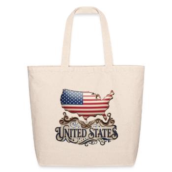 United States Vintage Style Emblem - Eco-Friendly Cotton Tote - natural - Front