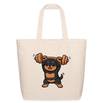Pup Power Lifting Legend - Eco-Friendly Cotton Tote - natural - Front