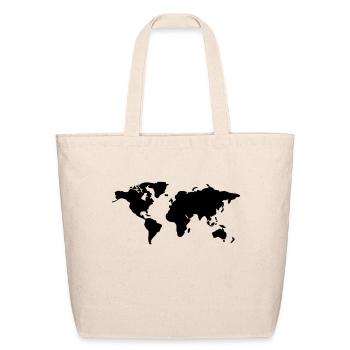 world - map - Eco-Friendly Cotton Tote - natural - Front