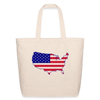 Map of America - Eco-Friendly Cotton Tote - natural - Front