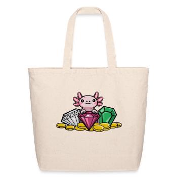 Axolotl Guardian Of The Treasure - Eco-Friendly Cotton Tote - natural - Front