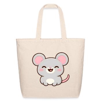 Cute kawaii mouse - Eco-Friendly Cotton Tote - natural - Front