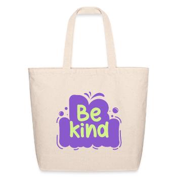 Be Kind Purple Cloud - Eco-Friendly Cotton Tote - natural - Front