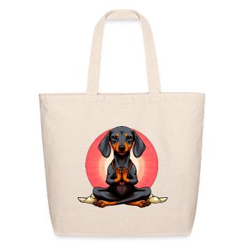 Yogi Dachshund - Eco-Friendly Cotton Tote - natural - Front