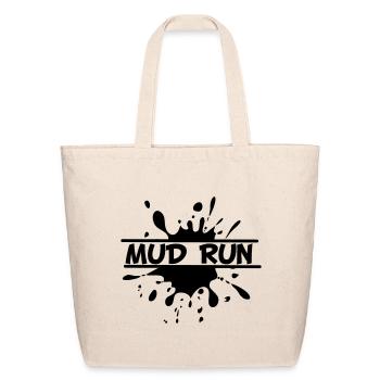 Mud Run Splash – Mud Splatter Design - Eco-Friendly Cotton Tote - natural - Front