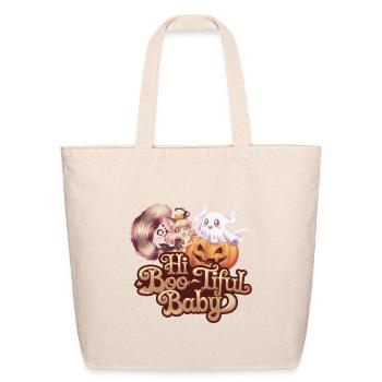 Hi Boo-Tiful Baby Halloween - Eco-Friendly Cotton Tote - natural - Front